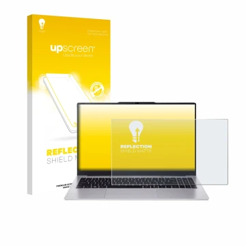 Parte frontale di una confezione del prodotto con il logo del marchio upscreen. Accanto è raffigurato il dispositivo Acer Aspi