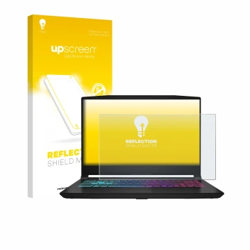 Parte frontale di una confezione del prodotto con il logo del marchio upscreen. Accanto è raffigurato il dispositivo MSI Katan