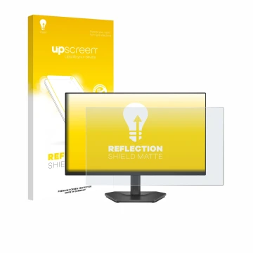 Parte frontale di una confezione del prodotto con il logo del marchio upscreen. Accanto è raffigurato il dispositivo Dell 24 S