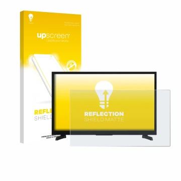 Parte frontale di una confezione del prodotto con il logo del marchio upscreen. Accanto è raffigurato il dispositivo JVC LT-24
