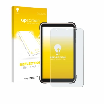 Parte frontale di una confezione del prodotto con il logo del marchio upscreen. Accanto è raffigurato il dispositivo Ulefone R