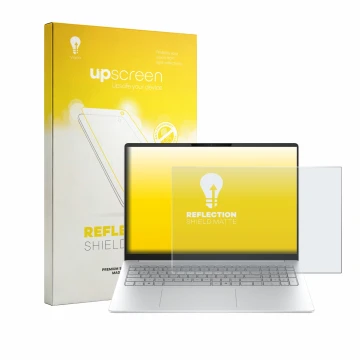 Parte frontale di una confezione del prodotto con il logo del marchio upscreen. Accanto è raffigurato il dispositivo HP OmniBo