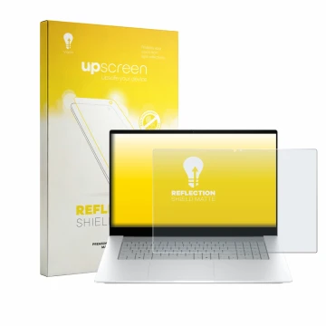 Parte frontale di una confezione del prodotto con il logo del marchio upscreen. Accanto è raffigurato il dispositivo HP OmniBo