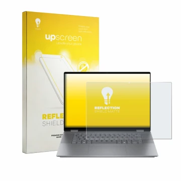 Parte frontale di una confezione del prodotto con il logo del marchio upscreen. Accanto è raffigurato il dispositivo HP OmniBo