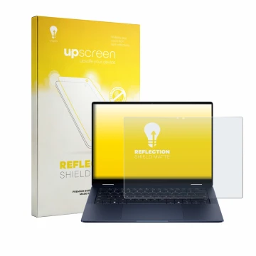 Parte frontale di una confezione del prodotto con il logo del marchio upscreen. Accanto è raffigurato il dispositivo HP EliteB
