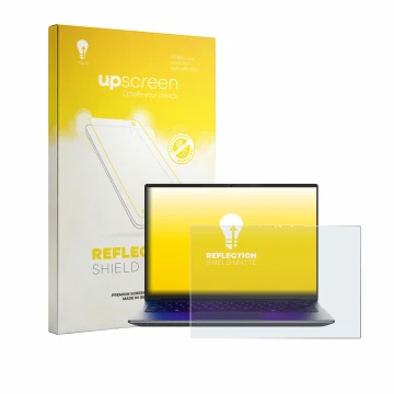 Parte frontale di una confezione del prodotto con il logo del marchio upscreen. Accanto è raffigurato il dispositivo MEDION Av