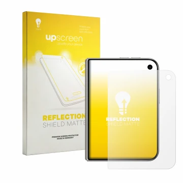 Parte frontale di una confezione del prodotto con il logo del marchio upscreen. Accanto è raffigurato il dispositivo Apple iPh