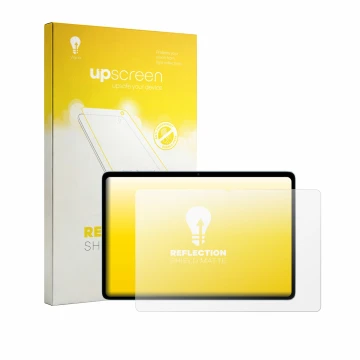 Parte frontale di una confezione del prodotto con il logo del marchio upscreen. Accanto è raffigurato il dispositivo Teclast P