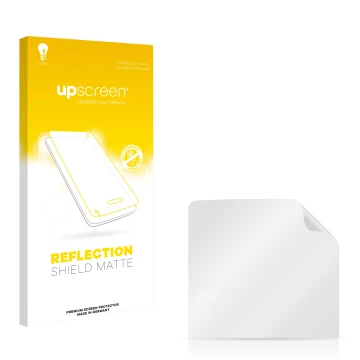 Parte frontale di una confezione del prodotto con il logo del marchio upscreen. Accanto si trova la protezione per lo schermo 