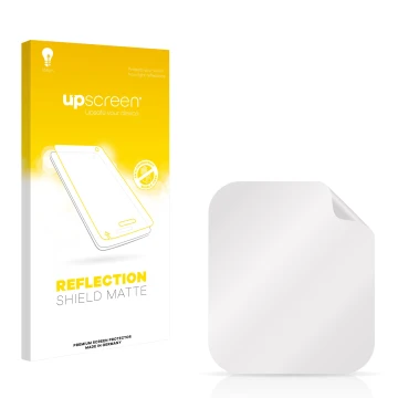 Parte frontale di una confezione del prodotto con il logo del marchio upscreen. Accanto si trova la protezione per lo schermo 