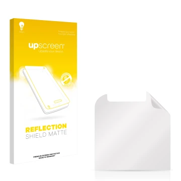 Parte frontale di una confezione del prodotto con il logo del marchio upscreen. Accanto si trova la protezione per lo schermo 