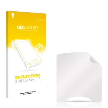 Parte frontale di una confezione del prodotto con il logo del marchio upscreen. Accanto si trova la protezione per lo schermo 