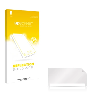 Parte frontale di una confezione del prodotto con il logo del marchio upscreen. Accanto si trova la protezione per lo schermo 