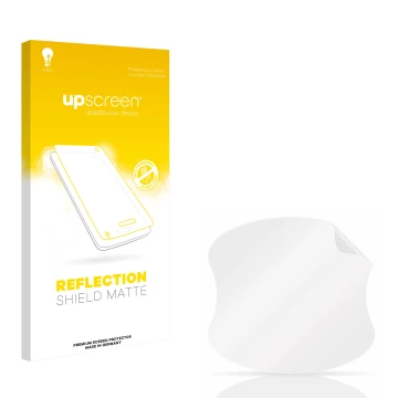 Parte frontale di una confezione del prodotto con il logo del marchio upscreen. Accanto si trova la protezione per lo schermo 