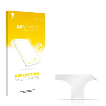 Parte frontale di una confezione del prodotto con il logo del marchio upscreen. Accanto si trova la protezione per lo schermo 