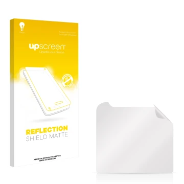 Parte frontale di una confezione del prodotto con il logo del marchio upscreen. Accanto si trova la protezione per lo schermo 