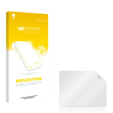 Parte frontale di una confezione del prodotto con il logo del marchio upscreen. Accanto si trova la protezione per lo schermo 