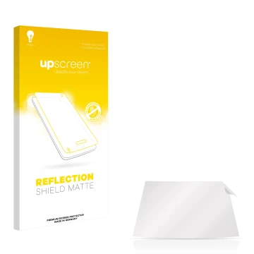 Parte frontale di una confezione del prodotto con il logo del marchio upscreen. Accanto si trova la protezione per lo schermo 