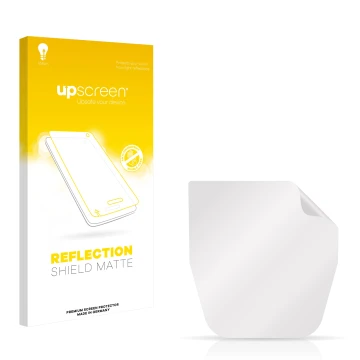 Parte frontale di una confezione del prodotto con il logo del marchio upscreen. Accanto si trova la protezione per lo schermo 