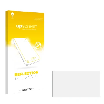 Parte frontale di una confezione del prodotto con il logo del marchio upscreen. Accanto si trova la protezione per lo schermo 