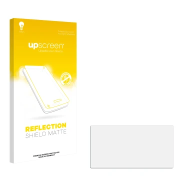 Parte frontale di una confezione del prodotto con il logo del marchio upscreen. Accanto si trova la protezione per lo schermo 