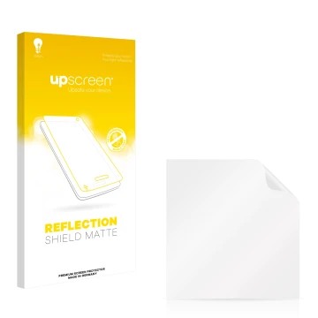 Parte frontale di una confezione del prodotto con il logo del marchio upscreen. Accanto si trova la protezione per lo schermo 