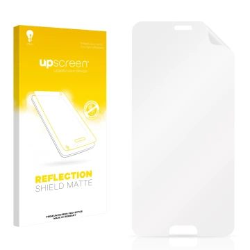 Parte frontale di una confezione del prodotto con il logo del marchio upscreen. Accanto si trova la protezione per lo schermo 