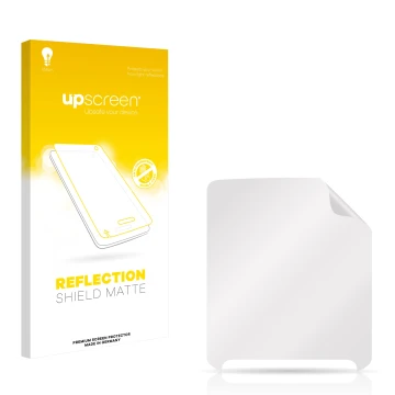 Parte frontale di una confezione del prodotto con il logo del marchio upscreen. Accanto si trova la protezione per lo schermo 