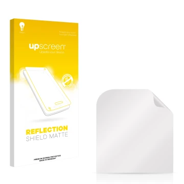 Parte frontale di una confezione del prodotto con il logo del marchio upscreen. Accanto si trova la protezione per lo schermo 