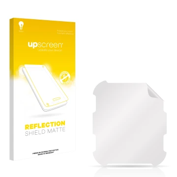 Parte frontale di una confezione del prodotto con il logo del marchio upscreen. Accanto si trova la protezione per lo schermo 