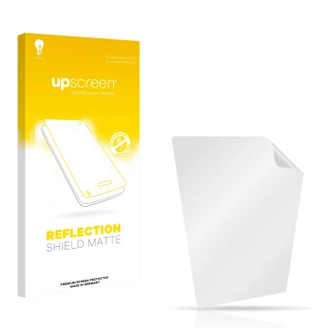 Parte frontale di una confezione del prodotto con il logo del marchio upscreen. Accanto si trova la protezione per lo schermo 