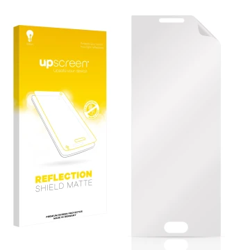 Parte frontale di una confezione del prodotto con il logo del marchio upscreen. Accanto si trova la protezione per lo schermo 