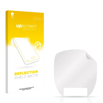 Parte frontale di una confezione del prodotto con il logo del marchio upscreen. Accanto si trova la protezione per lo schermo 