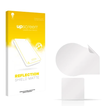 Parte frontale di una confezione del prodotto con il logo del marchio upscreen. Accanto si trova la protezione per lo schermo 