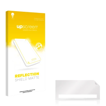 Parte frontale di una confezione del prodotto con il logo del marchio upscreen. Accanto si trova la protezione per lo schermo 