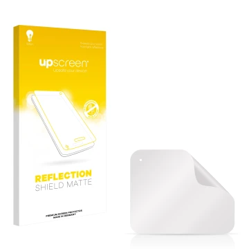 Parte frontale di una confezione del prodotto con il logo del marchio upscreen. Accanto si trova la protezione per lo schermo 