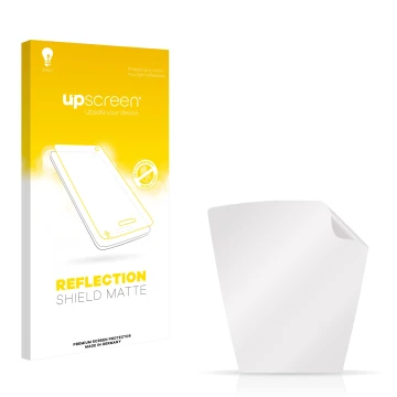 Parte frontale di una confezione del prodotto con il logo del marchio upscreen. Accanto si trova la protezione per lo schermo 