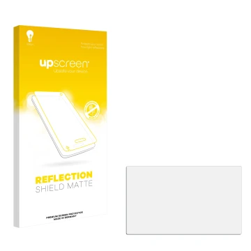 Parte frontale di una confezione del prodotto con il logo del marchio upscreen. Accanto si trova la protezione per lo schermo 