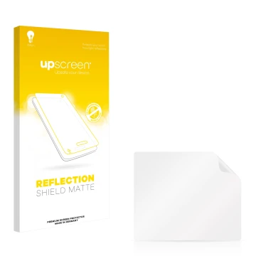 Parte frontale di una confezione del prodotto con il logo del marchio upscreen. Accanto si trova la protezione per lo schermo 