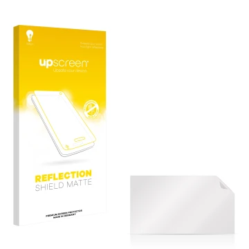 Parte frontale di una confezione del prodotto con il logo del marchio upscreen. Accanto si trova la protezione per lo schermo 