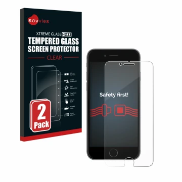 Parte frontale di una confezione del prodotto con il logo del marchio Savvies. Accanto è raffigurato il dispositivo Apple iPho