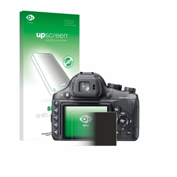 Parte frontale di una confezione del prodotto con il logo del marchio upscreen. Accanto è raffigurato il dispositivo Fujifilm 