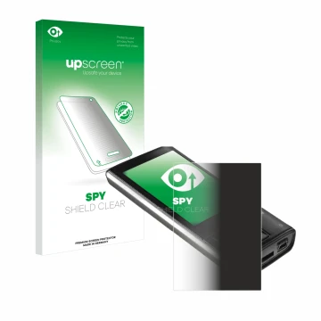 Parte frontale di una confezione del prodotto con il logo del marchio upscreen. Accanto è raffigurato il dispositivo Intenso V