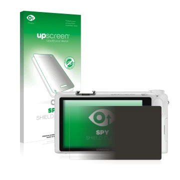 Parte frontale di una confezione del prodotto con il logo del marchio upscreen. Accanto è raffigurato il dispositivo Samsung N