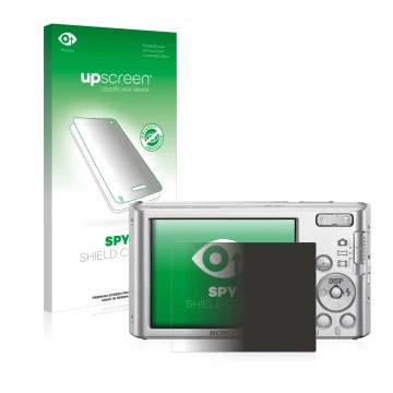 Parte frontale di una confezione del prodotto con il logo del marchio upscreen. Accanto è raffigurato il dispositivo Sony Cybe