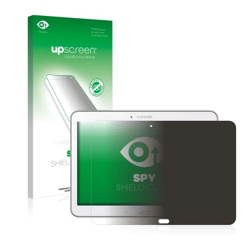 Parte frontale di una confezione del prodotto con il logo del marchio upscreen. Accanto è raffigurato il dispositivo Samsung G