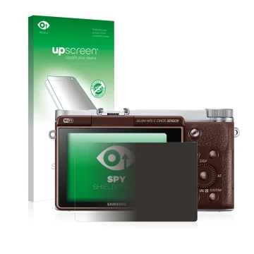 Parte frontale di una confezione del prodotto con il logo del marchio upscreen. Accanto è raffigurato il dispositivo Samsung N