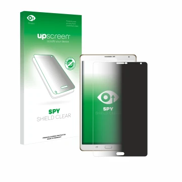 Parte frontale di una confezione del prodotto con il logo del marchio upscreen. Accanto è raffigurato il dispositivo Samsung G