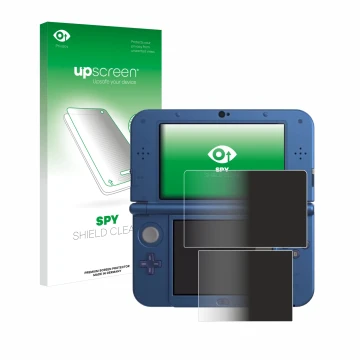 Parte frontale di una confezione del prodotto con il logo del marchio upscreen. Accanto è raffigurato il dispositivo Nintendo 