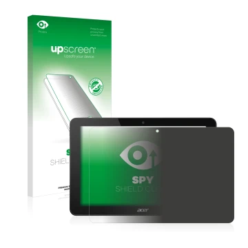 Parte frontale di una confezione del prodotto con il logo del marchio upscreen. Accanto è raffigurato il dispositivo Acer Icon